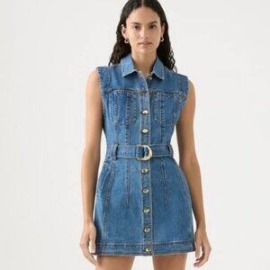 NEW Aje Darcie Denim Sleeveless Dress US 4 / AU 8